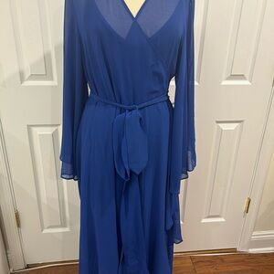 Chico's Royal Blue Sheer Maxi Dress